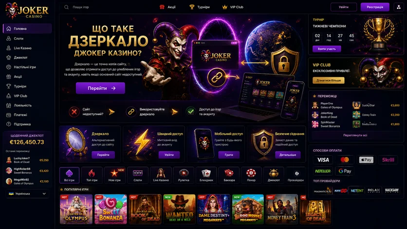 Пояснення, що таке дзеркало Joker Casino: альтернативна адреса веде на той самий ігровий сервер